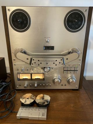Akai Gx - 635d 4 Track Stereo Reel To Reel Tape Recorder,  Remote & Hubs