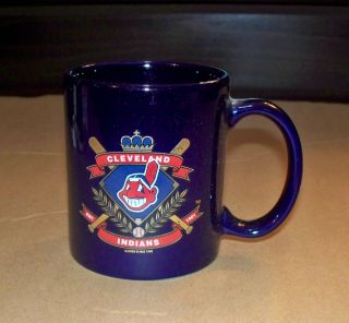 Cleveland Indians Mlb Baseball Chief Wahoo Logo Coffee Mug Cup Navy Blue