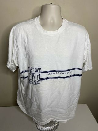Vintage Duke University T Shirt Men’s Size Xl White Made In Usa