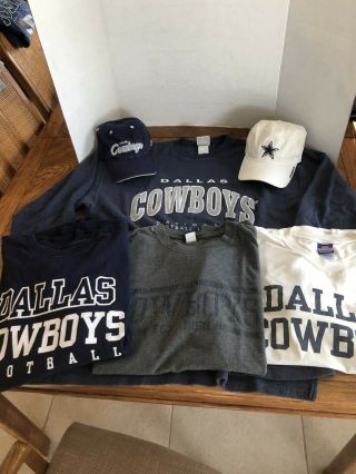 Vintage Dallas Cowboys Chalkline Crewneck Sweatshirt Xl Plus 2 - Tees 1 - L/s 2 - Hats