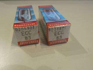 Pair Ecc83 Telefunken Fine Early Quality Matched Nos Boxed -