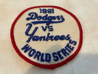 Dodgers Vs Yankees World Series 1981 Large 3.  5” Patch Vtg