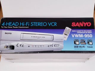 Sanyo Vwm - 950 Hi Fi Stereo 4 Head Vcr Vhs Player Video Cassette Recorder