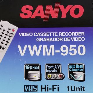 Sanyo VWM - 950 Hi Fi Stereo 4 Head VCR VHS Player Video Cassette Recorder 2
