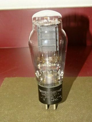 Western Electric Type Vt - 52 Radio/audio Output Tube,  Strong On Amplitrex