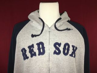 Boston Red Sox Gray Full Zip Hoodie Hooded Sweatshirt Mens 4xt Majestic