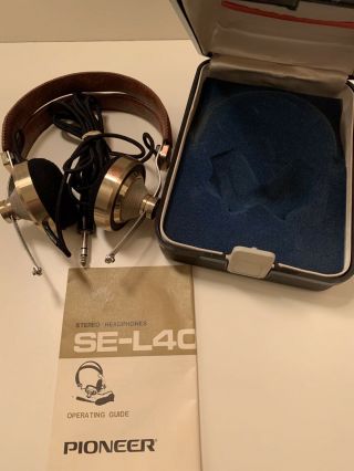 Pair Pioneer Se - L40 Stereo Headphones W/original Case And Instructions