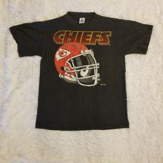 Kansas City Chiefs Vintage 1996 Logo 7 Mens Size Large Faded Graphic T Shirt