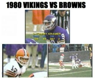 1980 Minnesota Vikings Vs Cleveland Browns Dvd Hail Mary