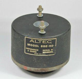 Vintage Altec Lansing 802 - 8d High Frequency Driver For Horn Tweeter