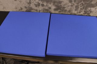 Two JBL 4430 Studio Monitor Grilles Dark Blue Fabric 3