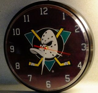 12 " Wall Clock The Mighty Ducks Of Anaheim Made In Usa