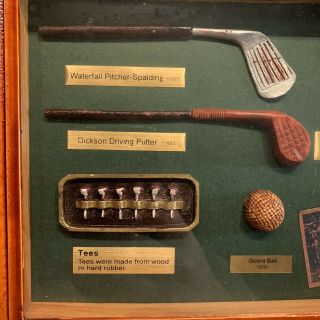 Vintage History of Golf Collectible Shadow Box Balls Irons Tees Wall Art Frame 2
