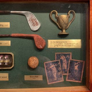 Vintage History of Golf Collectible Shadow Box Balls Irons Tees Wall Art Frame 3