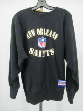 G9729 Vtg 90s Champion Orleans Saints Football - Nfl Pull - Over Sweater Size L