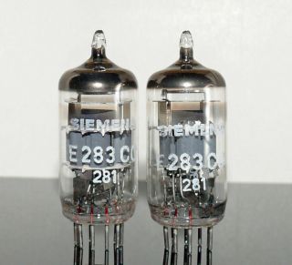 2 NIB tubes Siemens Halske E283CC 3 - mica matched pair (205019) 3