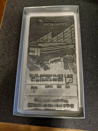 Consol Energy Inaugural Home Opener Commemorative Ticket Pittsburgh Penguins