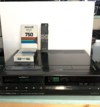 Sony Sl - Hf400 Betamax Beta Hi - Fi Video Cassette Recorder W Controller Cass