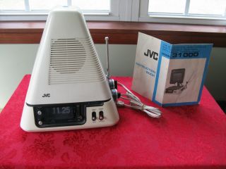 Jvc Pyramid Solid State Video Capsule 3100 D Tv W/digital Clock & Instructions