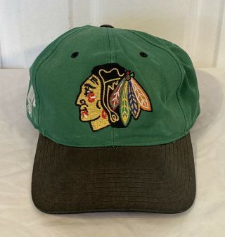 Vintage: Miller Lite Chicago Blackhawks Nhl Hockey Cap Hat Green One Size