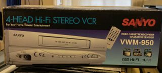 Sanyo Vwm - 950 Hi Fi Stereo 4 Head Vcr Vhs Player Video Cassette Recorder