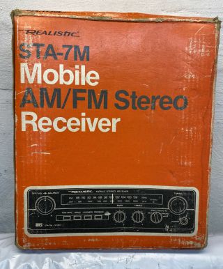 Nos Vintage 1978 Realistic Sta - 7m Mobile Am/fm Stereo Receiver Package