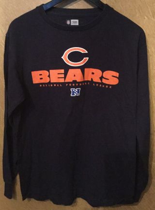 Chicago Bears Nfl Team Apparel Navy Long Sleeve Graphic T - Shirt Men 