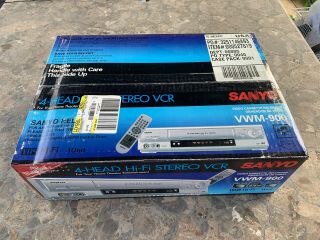 (in Open Box) Sanyo Vwm - 900 Hifi 4 Head Stereo Vcr Vhs Player Recorder