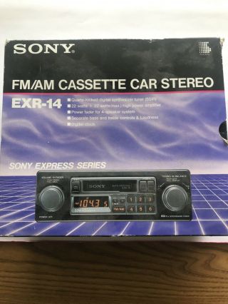 Sony Exr - 14 Vintage Dual Knob Cassette Car Stereo Express Series Nos