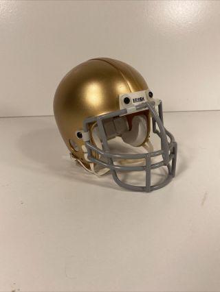 Norte Dame Irish Riddle Mini Football Helmet.  Gold 3 5/8