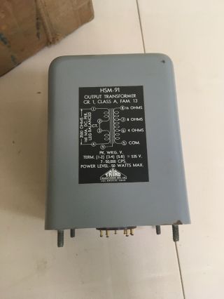 Vtg Nos Triad Hsm - 91 Output Transformer 50 Watts Max
