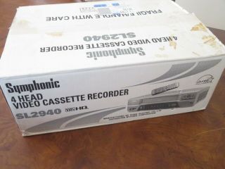 Symphonic Sl2940 4 Head 19 Micron Vcr Vhs Tape Player Recorder W/remote