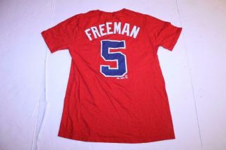 Youth Atlanta Braves Freddie Freeman M (10/12) Jersey T - Shirt Tee (red)