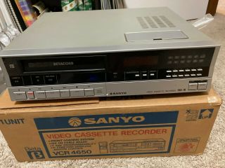 Sanyo Vcr 4650 Betacord Betamax Video Cassette Player/recorder Collector