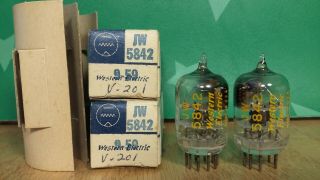 Perfectly Matched Pair Western Electric Jw 5842 417a Nos Nib 1959 Vacuum Tubes