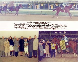 Secretariat,  Penny Tweedy & Ron Turcotte - 1972 Garden State Stakes Photo Collage