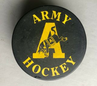 Vintage Us Army Hockey Puck West Point Military Academy Viceroy Souvenir