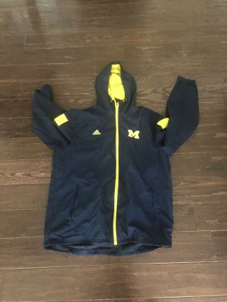 University Of Michigan Adidas Mens Full Zip Hoodie Jacket Size Xl