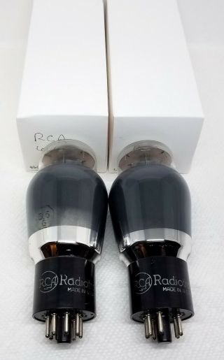 Rca 6l6g St 2 - Tubes Nos Bottom " D " Getter Smoked Glass Closely Matched Pair Usa