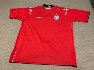 Umbro Xstatic 2004 - 2006 Team England Red Soccer Jersey Size Adult Xl