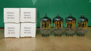 Closely Matched Quad Of Western Electric Jw 2c51 396a Vacuum Tubes 1955/1956