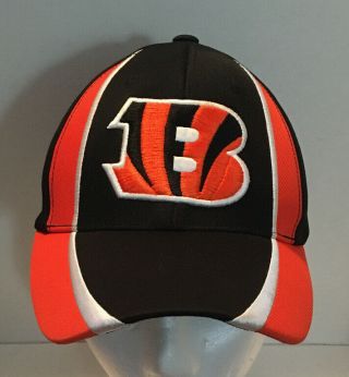 Nfl Team Apparel Cincinnati Bengals Hat Cap Curved Bill Black Orange Adjustable