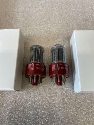 Rca 5692 Red Base Matching Pair Low Noise Preamp Tubes 6sn7gt Test Nos