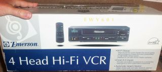 Nib Emerson Ewv601 Hi - Fi Stereo 19 Micron 4 Head Vhs Vcr Player Recorder