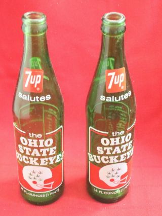 2vtg 7up Salutes The Ohio State Buckeyes 7up Bottles Commemorative Bottles Empty