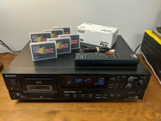 Sony Dtc - A7 Dat Digital Audio Tape Deck,  Remote,  (6) R - 124da Tapes A - Ok