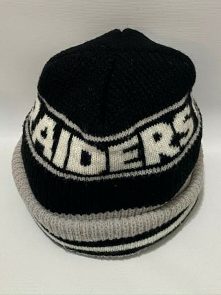 Vintage Official Nfl Oakland Raiders Knit Stocking Cap Hat Vegas Nwa 90 