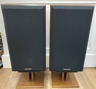2 Polk Audio Monitor 7 Series Ii Model M7 Speakers From 1990 With Stands