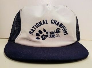 Vintage 1986 National Champions Penn State Snapback Trucker Hat Psu Football 80s