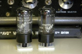 Matched Pair Amperex Bugle Boy Gz34 Tubes,  Oo Getters,  F32 Fully 112 - 113